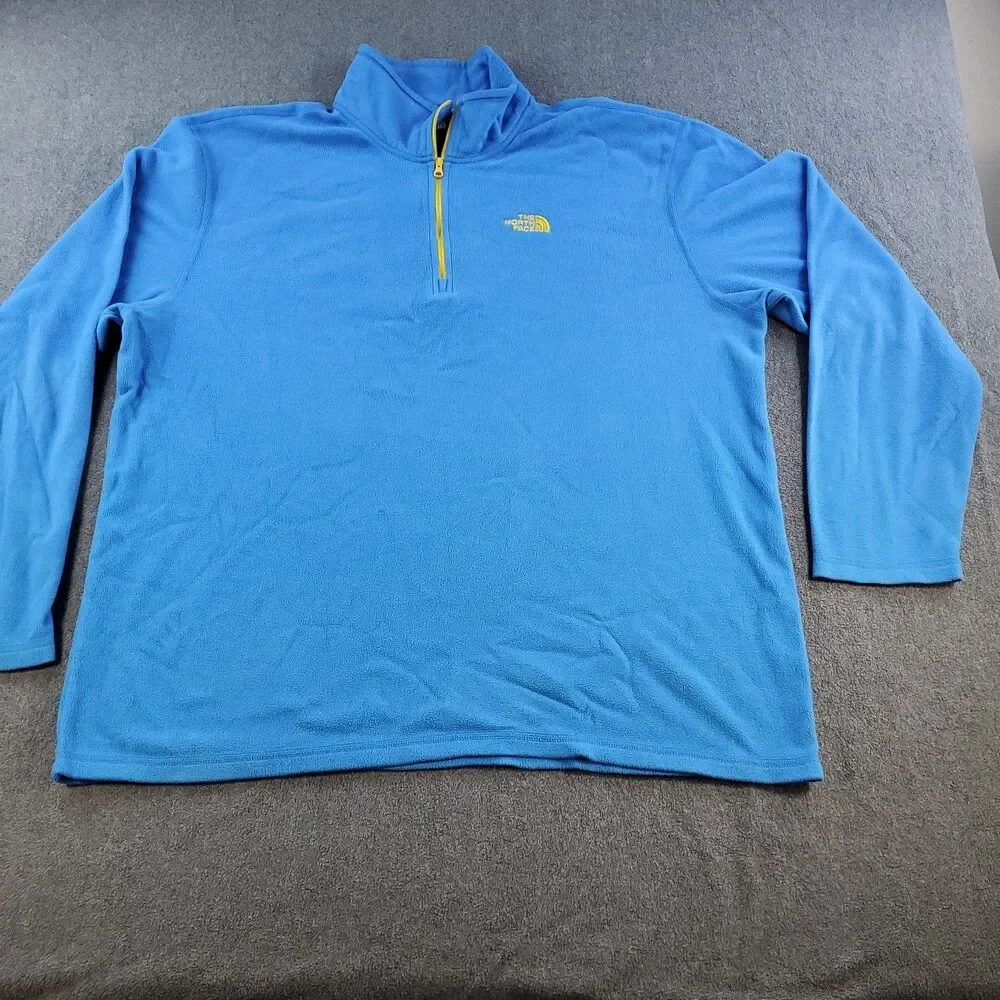 The North Face Sweater Jacket Men XLarge Blue 1/4 Zip Fleece Pullover